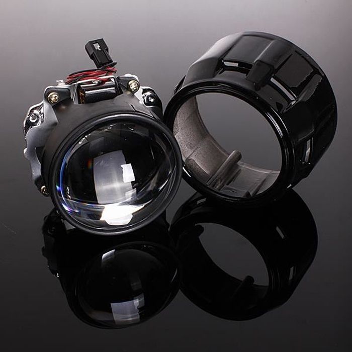 NEUFU 2.5'' Mini Bi-xénon HID LED Projecteur Phare Lentille Angels Eyes H1 H4 H7 Auto RHD