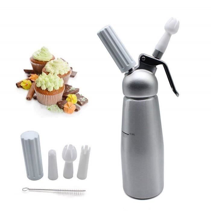 Siphon de cuisine professionnel pour mousses et chantilly siphon de crème batida 500ml aluminium