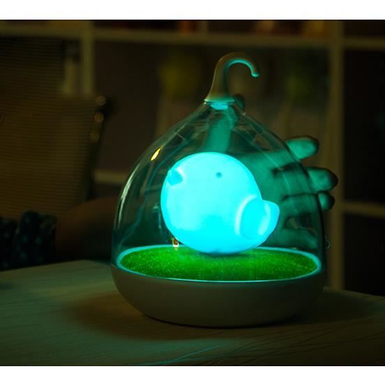 Veilleuse Enfant Garçon lampe de nuit rechargeable cage lampe de décoration d’oiseau bleu avec contrôle tactile