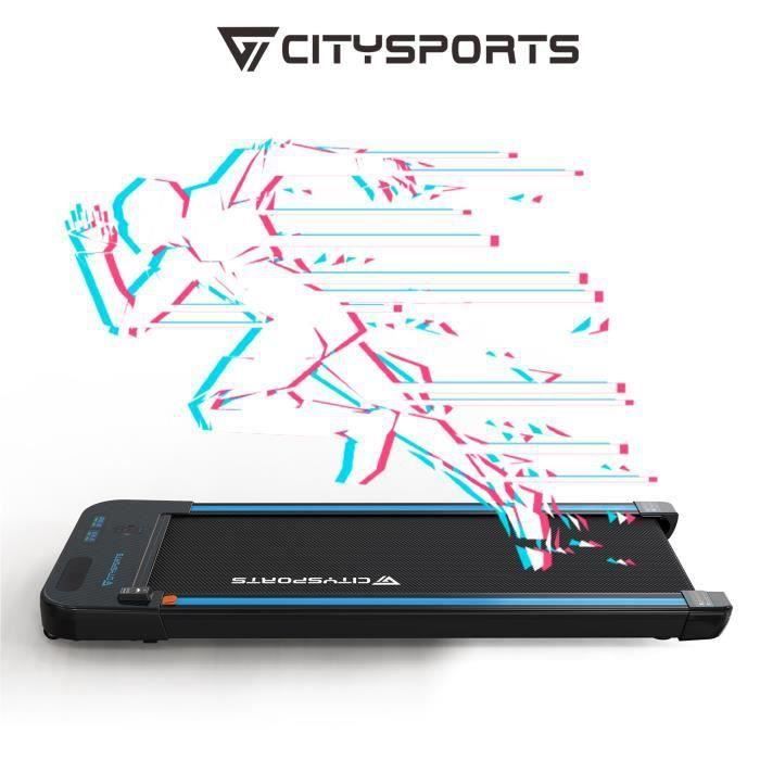 CITYSPORTS WP2 Tapis de Course Electrique Moteur 440W, Bluetooth Haut-parleurs Intégré, Vitesse Réglable, Ultra Fin et Silencieux