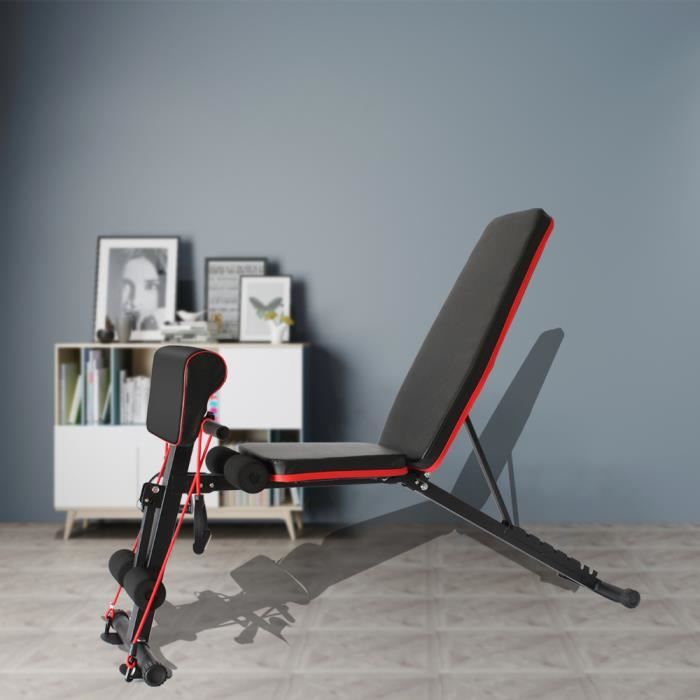 Goble Banc de musculation pliable banc 4en1 pour la gym à domicile