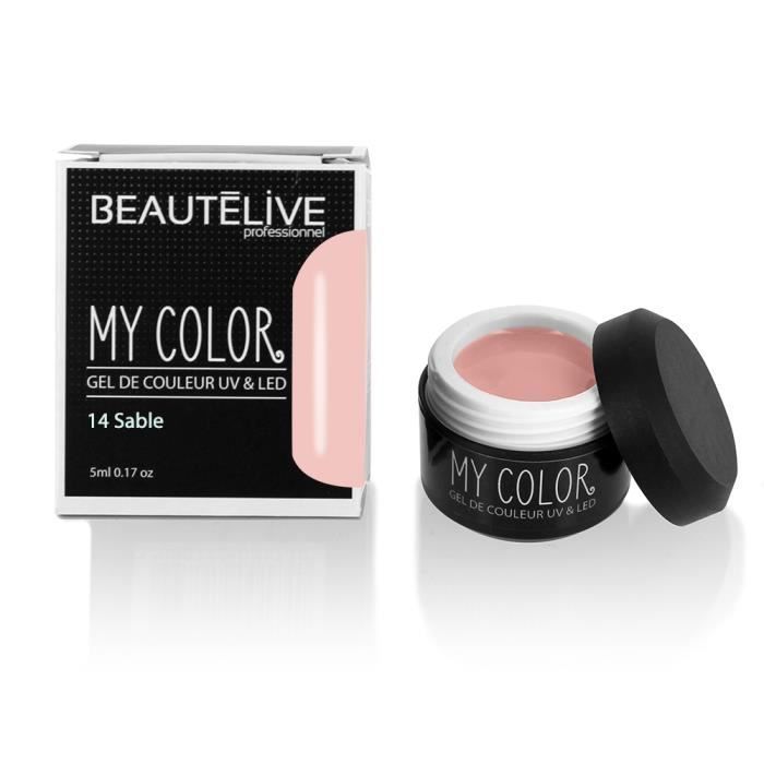 Beautélive Gel de couleur ongles UV et LED 14 - Sable , Pot 5ml