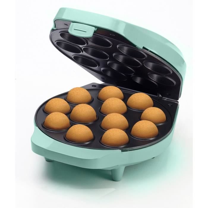 Bestron Appareil à cake pop au design rétro, Inclut un support à cake pop, fourchette & 12 bâtonnets à cake pop, Couleur: menthe