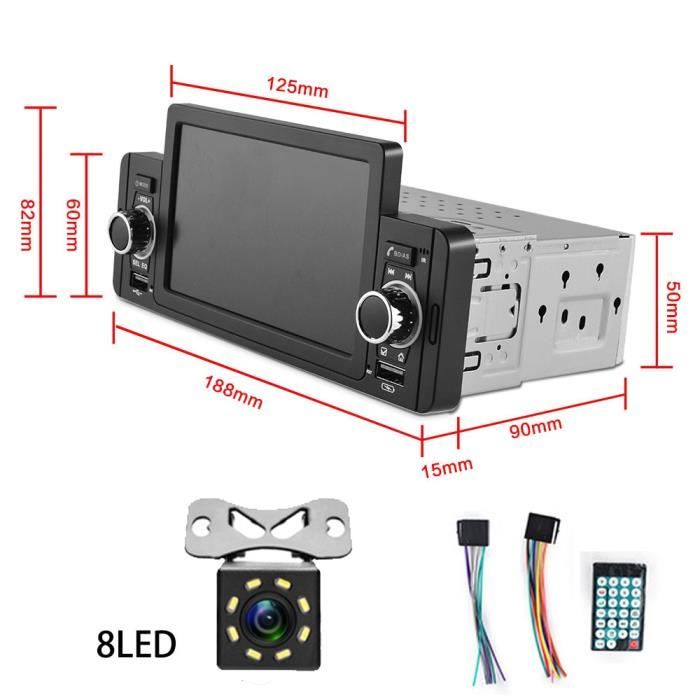 MP5-8LED Autoradio multimédia, Bluetooth, IPS, MP5, lecteur vidéo, mirrorlink, stéréo, pour VW, Hyundai, niss