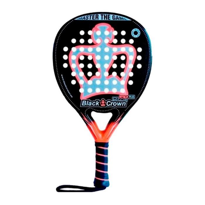 Black Crown - Raquette de Padel Piton Attack Plus 2021 pour Joueurs Avancés, forme Diamant, Carbone 3K