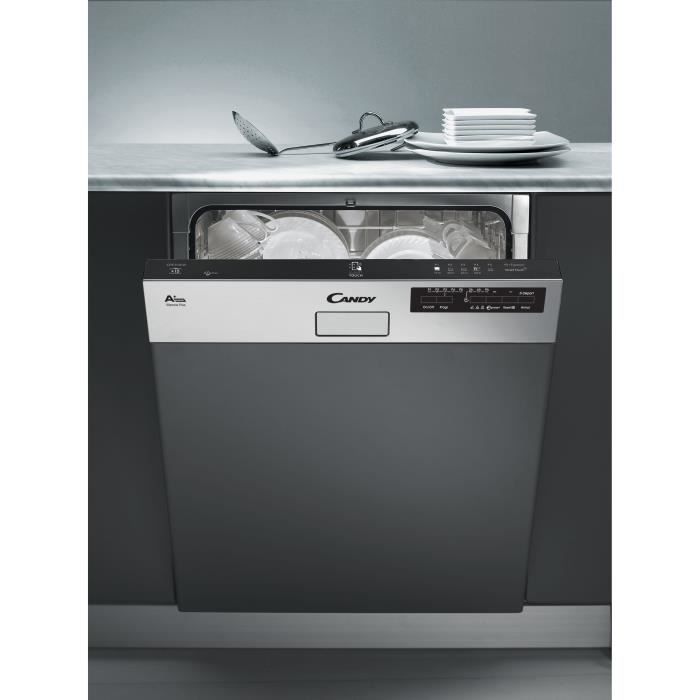Lave Vaisselle CANDY CDS2LS54X - Encastrable - 60 cm Largeur - 15 couverts - A ++ - 45 db - Inox