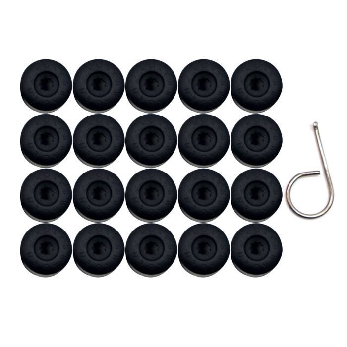 DAMILY® 21pcs Couvercle d'écrou convient à la plupart des couvercles de décoration de bouchon à vis de pneu de voiture-noir