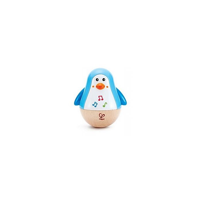 HAPE Jouet d’éveil musical en bois - Pingouin culbuto musical