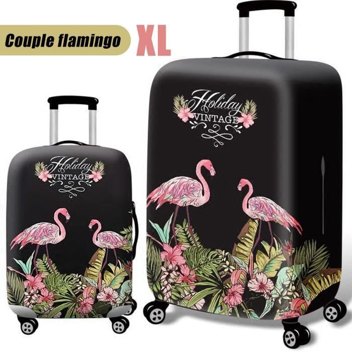 Élastique Voyage Bagage Valise Housse Protection Couple flamingo 29-32inch XL