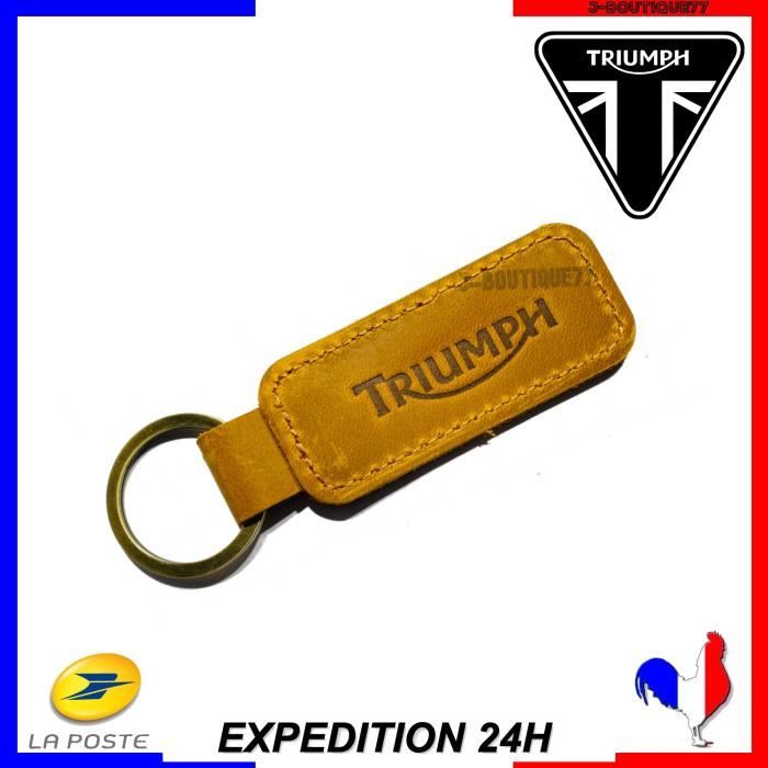 porte clé triumph cuir marron
