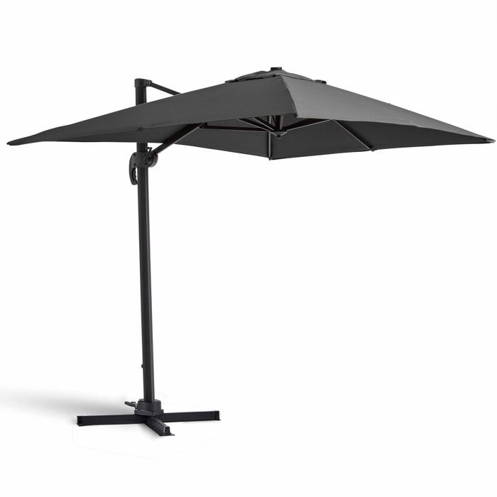 Parasol déporté rotatif, structure en aluminium, 2x3m modèle Amalya Gris