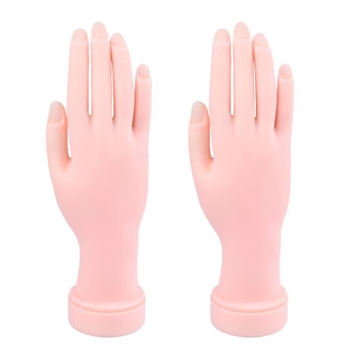 2 pièces pratique main ongles conseils insérable Nail Art caoutchouc manucure outil formation modèle fausse pour l'enseignement