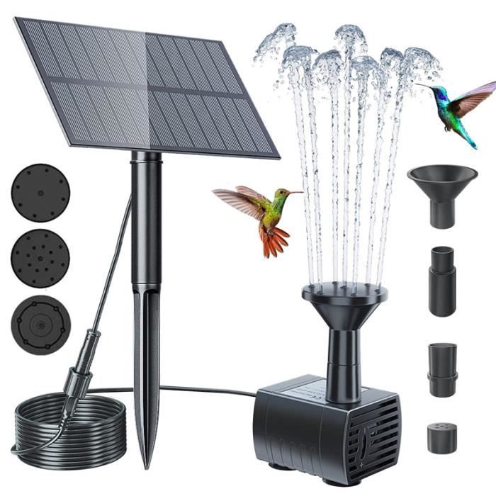PRUMYA Fontaine solaire de 3,5 W avec 24 types de lumières LED colorées étanche Bassin / Piscine / Décoration de Jardin