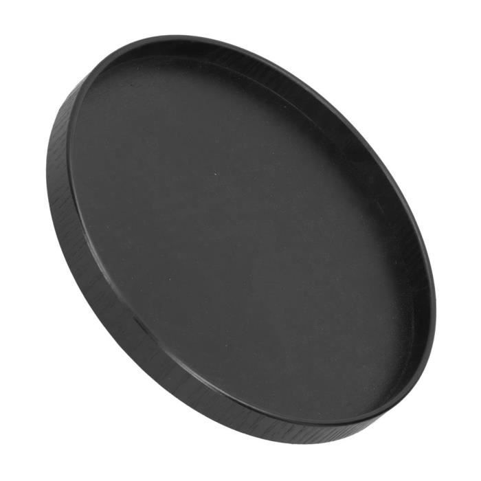 Qiilu Plateau de nourriture Plat en bois rond de service de plateau de service de fruits de nourriture pour le noir d'utilisation