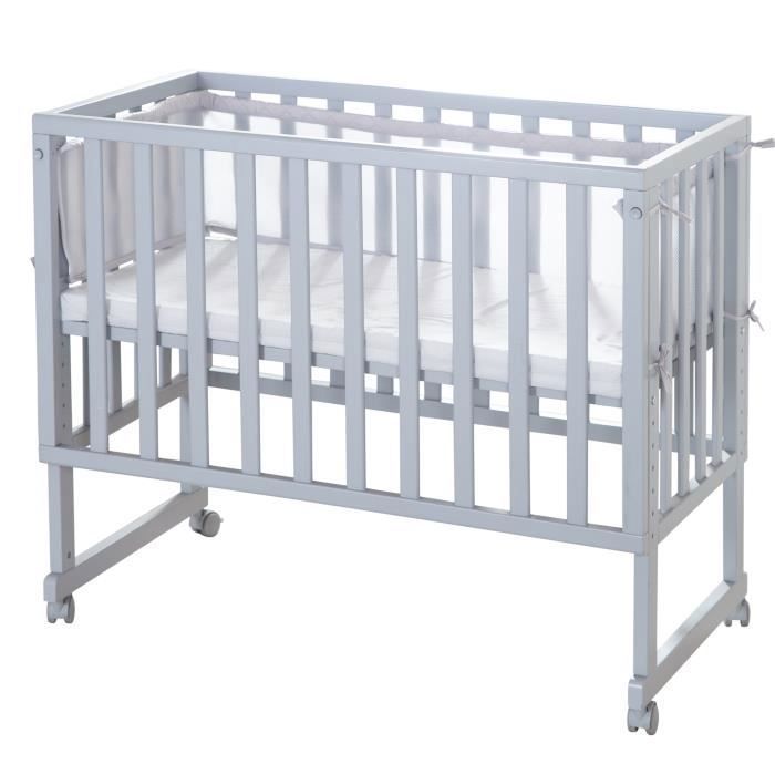 ROBA Berceau Cododo -roba Style- 3 en 1 avec Barrière + Matelas et Tour de lit, Gris