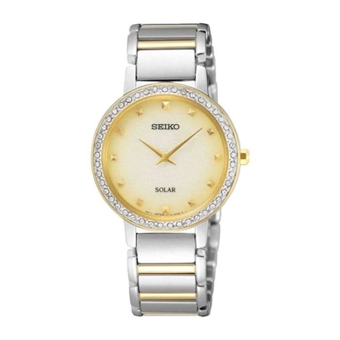 Montre SEIKO FEMME SUP448P1 Dames Solar Solar Steel Cristaux Bezel