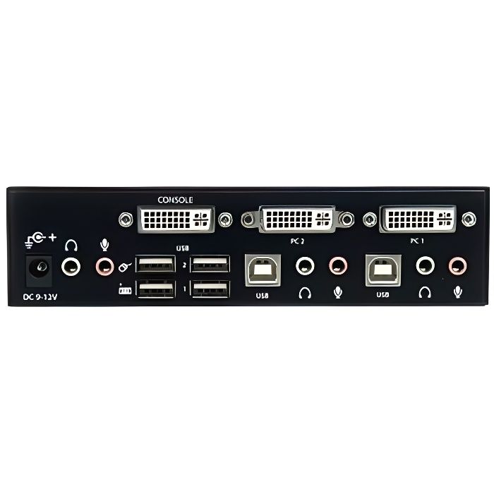 STARTECH Commutateur KVM 2 Ports DVI, USB et Audio - Switch KVM DVI Dual Link - 2560x1600 - 2 Ordinateur(s) - 1 Utilisateur(s)