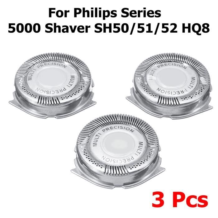TEMPSA 3pcs Rasoirs Rechange Tête de Rasage Pour Philips Series 5000 Shaver SH50/51/52 HQ8