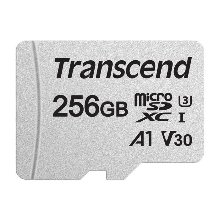 Transcend 256 Go Premium 300S Carte Mémoire microSDHC Classe 10, U1, UHS-I, avec Adaptateur, Emballage écologique - TS256GUSD300S-