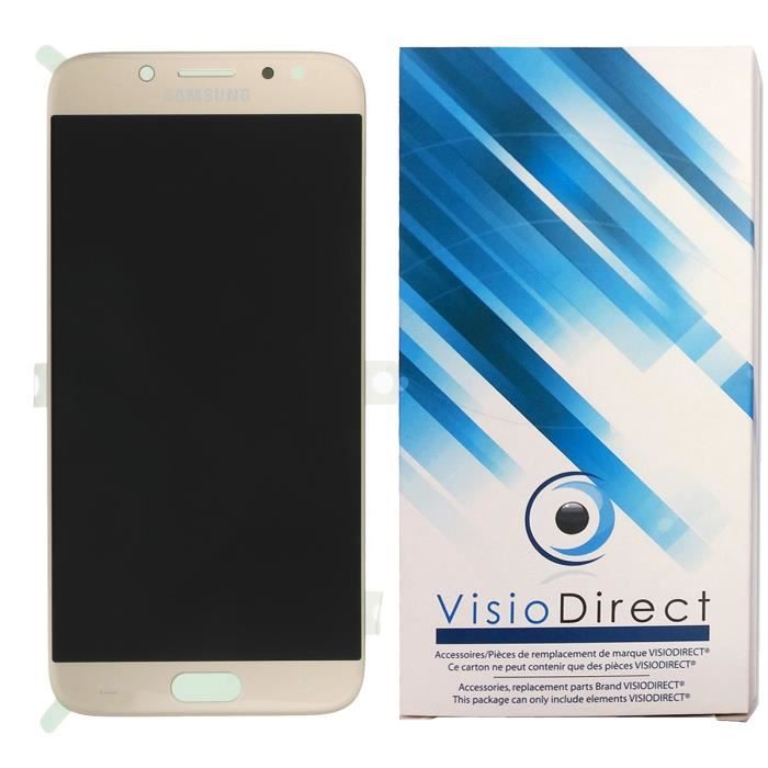 Ecran complet pour Samsung Galaxy J7 2017 SM-J730F téléphone portable doré or vitre tactile + écran LCD - Visiodirect