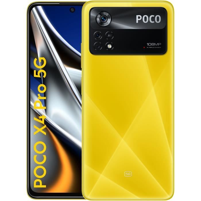 Xiaomi Poco X4 Pro 5G Smartphone 8Go+256Go 6.67" AMOLED DotDisplay 120Hz FHD+ AMOLED DotDisplay 67W Turbo Charge Laser Jaune