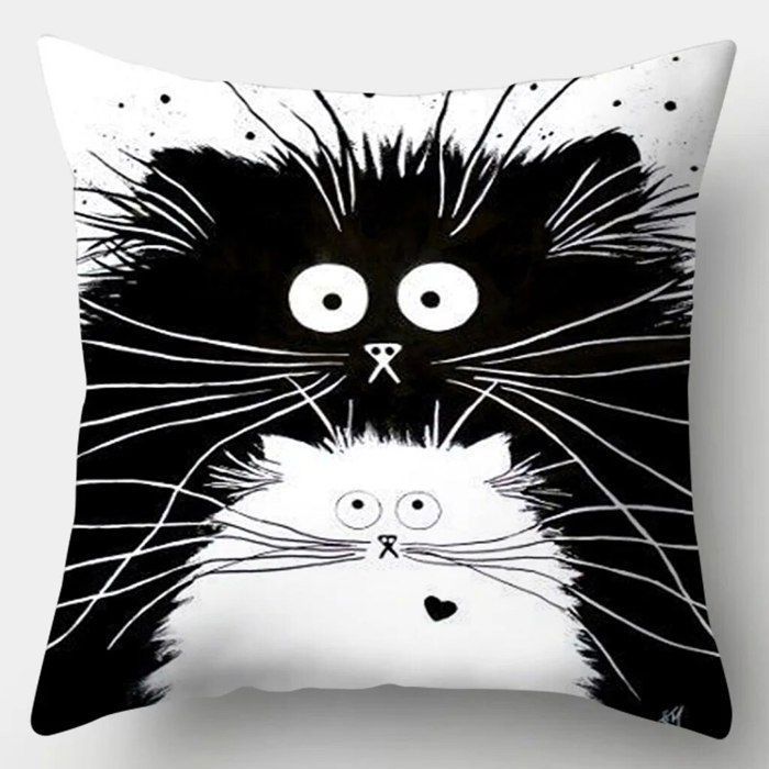 Taie D'Oreiller Chat Mignon British Shorthair - Housse De Coussin 40x60cm Lavable, Décoration Salon Voiture Chambre