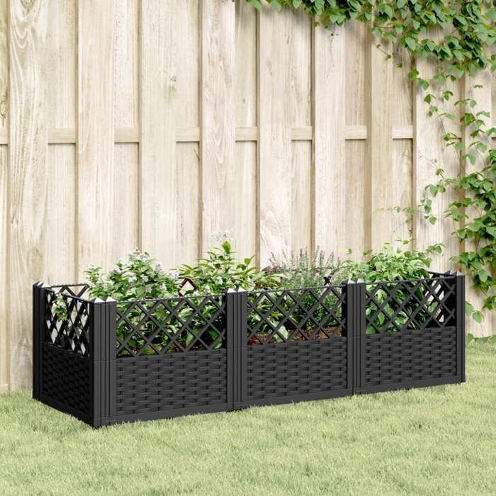 vidaXL Jardinière avec piquets PP