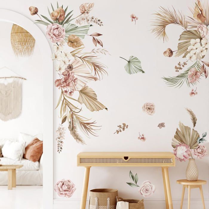 SHUCHING Stickers Muraux Feuilles Tropicale, Autocollants