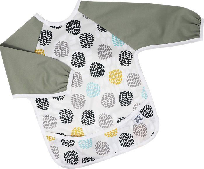 Bavoir à Manches Longues Pour Bébé/tout-petit - Imperméable Et Lavable En Machine - Avec Poche Avant - Taille 1-2,5 Ans - Motifs Amusants