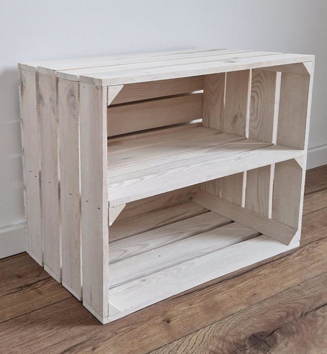 Lot De 3 Grandes Caisses En Bois Naturel 50x40x30 Cm - Caisse à Fruits, Vin Et Rangement Vintage