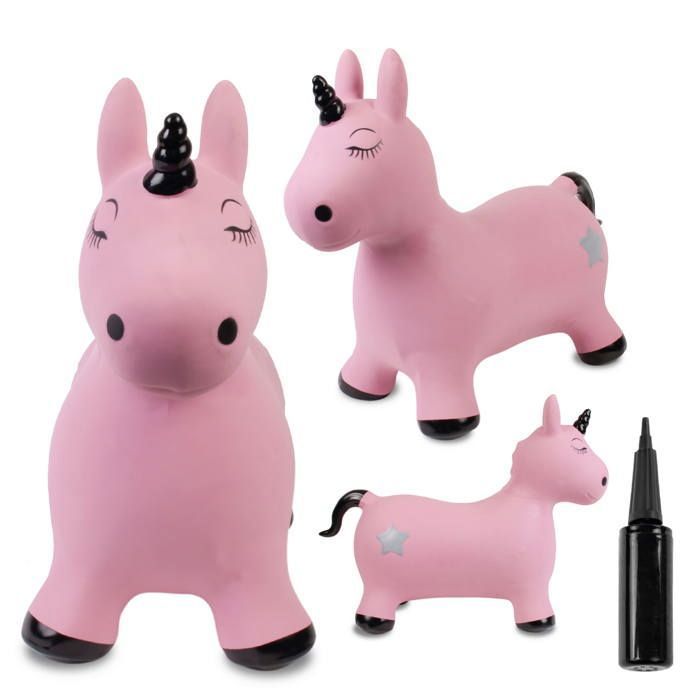 Ballon Sauteur Licorne – 43 Cm – Poignée Antidérapante – Gonflable – Pour Intérieur/extérieur – Rose Ou Violet