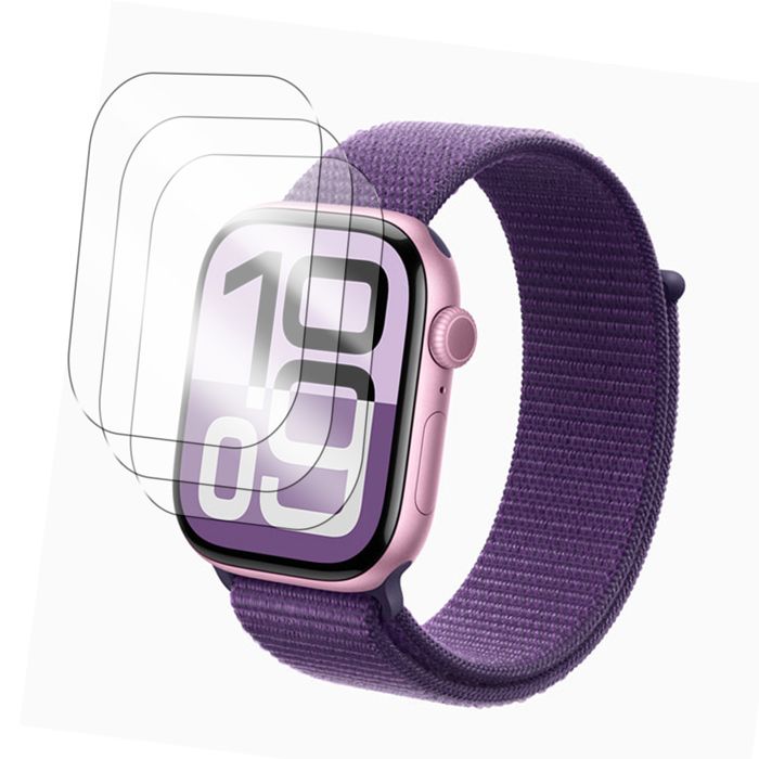 Lot de 3 verre trempé 3D incurvé pour Apple Watch Series 10 46mm - Film de protection - Visiodirect -