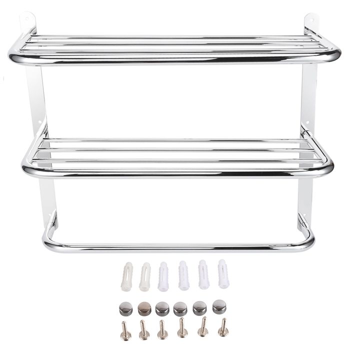 Étagère de salle de bain support mural à 3 niveaux avec porte-serviettes pour toilettes cuisine salon