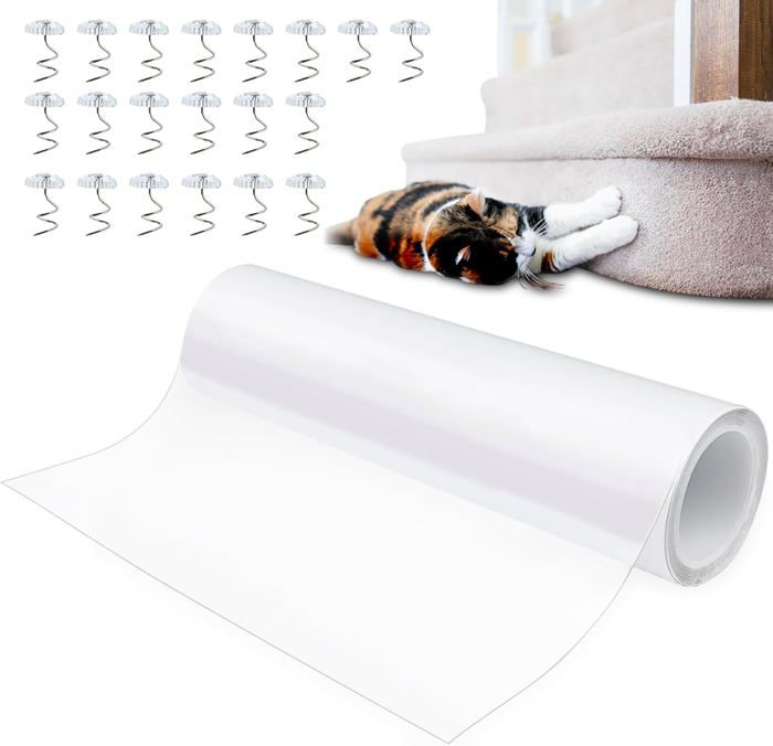 Comparer les prix de Protection Canape Chat Anti Griffe,Protection Fenetre Chat (21cm X 3m) Protege Griffoir Mural,Accessoires Protège Canapé