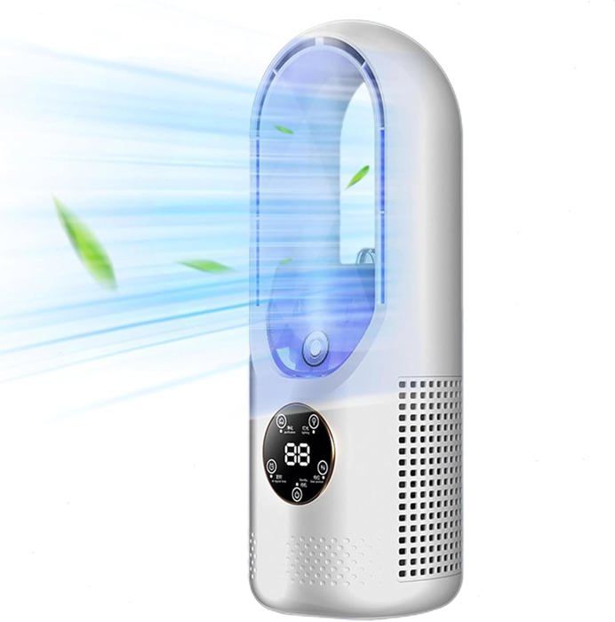 Ventilateur Usb Multifonction Sans Pale Ventilateur De Refroidissement À 6 Vitesses Avec Minuterie Ventilateur Vertical Sans P - Lampesecoenergie