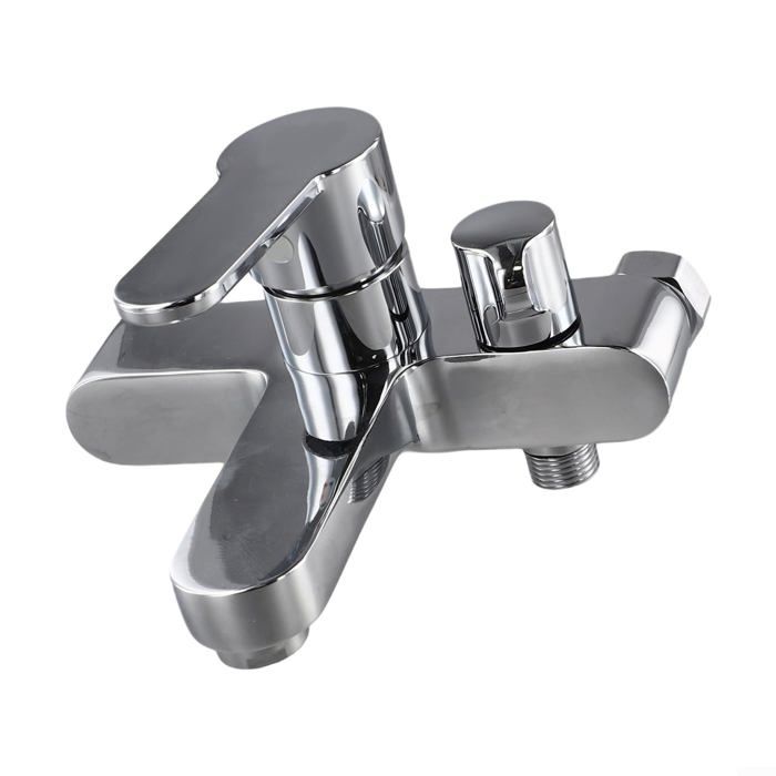 Robinet D'eau Froide Simple Pour Salle De Bain & Cuisine - Avec Filtre Et Double Tuyau, Argenté - 3