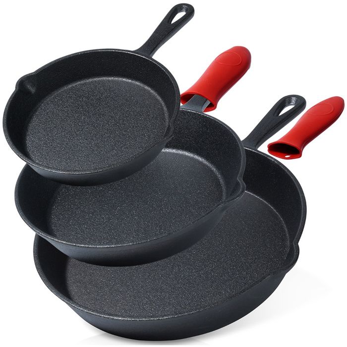 Poêle En Fonte Profonde Vilde 30 Cm - Capacité 3,5 L - Pour Cuisinière, Induction, Four Et Barbecue - Avec Deux Poignées - 2