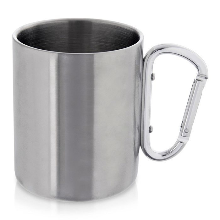 Tasse de voyage en acier inoxydable - ORION - 350 ml - Double paroi - Anse mousqueton - 12x8x9 cm - Isolation thermique Tasse de voyage en acier inoxydable - ORION - 350 ml - Double paroi - Anse mousqueton - 12x8x9 cm - Isolation thermique
