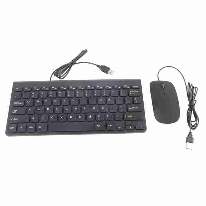 Souris clavier Ultra Thin USB Wired Clavier Optical Mouse Souris Set Set Combo pour PC informatique dordinateur Noir