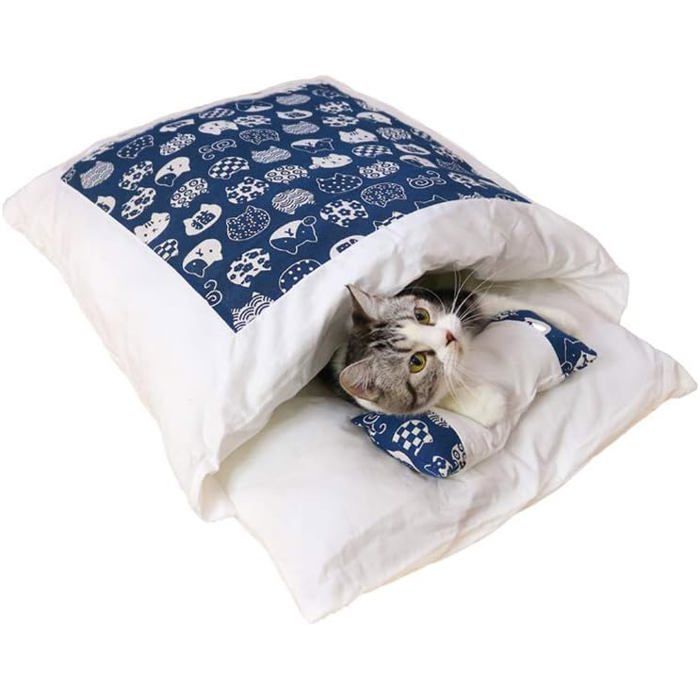 Comparer les prix de Petits nids pour Animaux Chat Chien Grotte Sac Couchage Chat Chat XXL Nid Chaud Maison pour Chat Pliable Niche a bleu 55* CORBEILLE