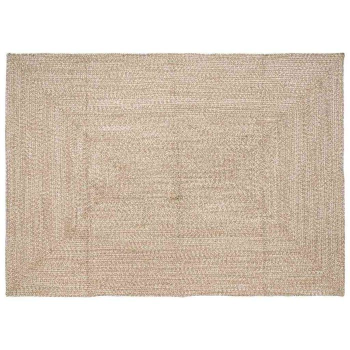 Tapis en jute fait main - vidaXL - 200x290 cm - Naturel et blanc - Rectangulaire - Moderne - Lavable en machine