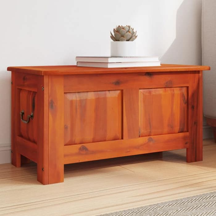 SALE 2026 Armoire de classement Brun - Coffre de rangement avec couvercle marron bois massif dacacia PRO198048191