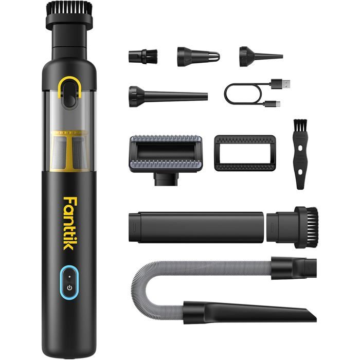 Aspirateur portable multifonction sans fil - SUTEO - V8 Apex - 19 kPa - 4 en 1 - Noir - 3089x549x648 cm - 120 ml - Suteo