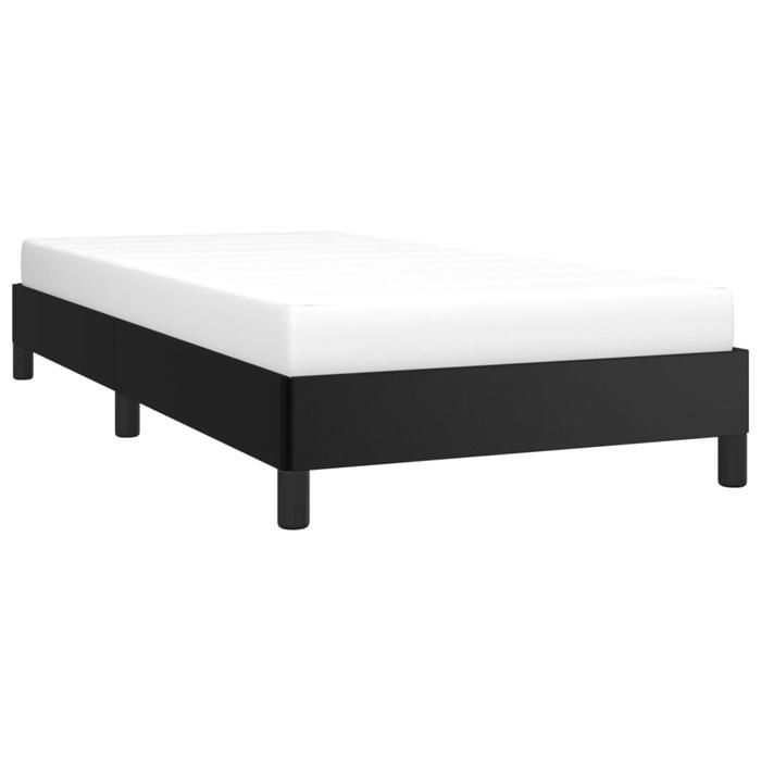 ShieldPro®Cadre de lit - Meuble de chambre - Lit 1 personnes - Lattes robustes - sans matelas - noir 90 x 200cm similicuir - 134650