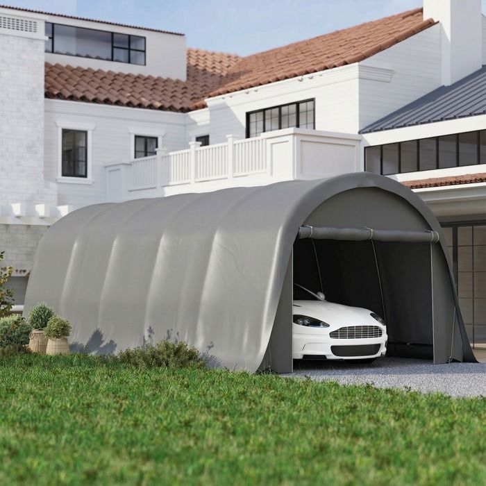 Carport tente de garage 36 x 72 m abri voiture extérieur tente de stockage avec parois latérales amovibles gris foncé