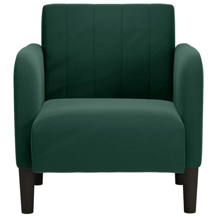 Anticorrosion MODERNE Fauteuil de relaxation simple - Pour intérieur - avec accoudoirs vert foncé 54cm velours- Size:68x68x70cm 7055