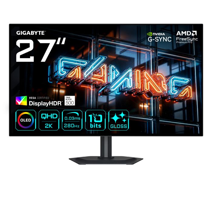 GIGABYTE MO27Q28GR MONITEUR GAMING WOLED 27” QHD 2560 X 1440 280HZ 0.03MS 335 CDM² DISPLAY HDR TRUE 500 H - vue 6