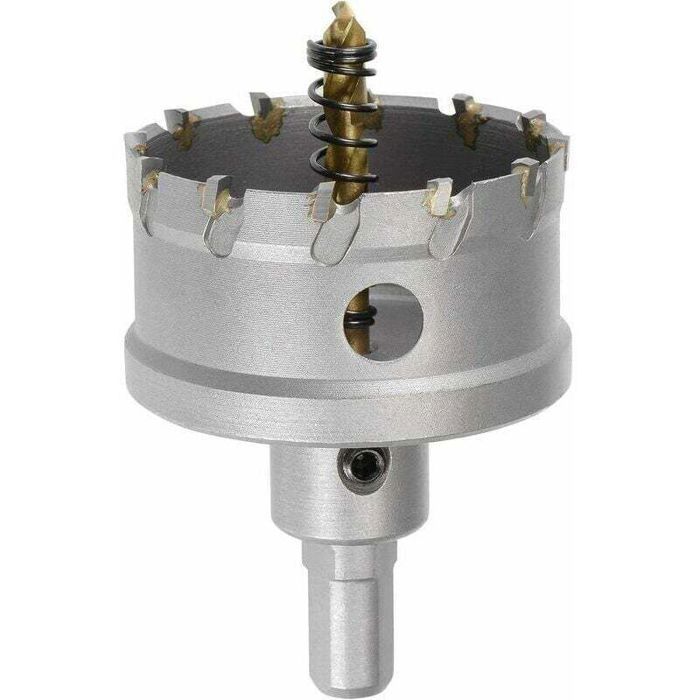 Fraise-trépan en carbure - DEKOPRO - Diamètre 60 mm - Tige triangulaire antidérapante - Profondeur de coupe 26 mm