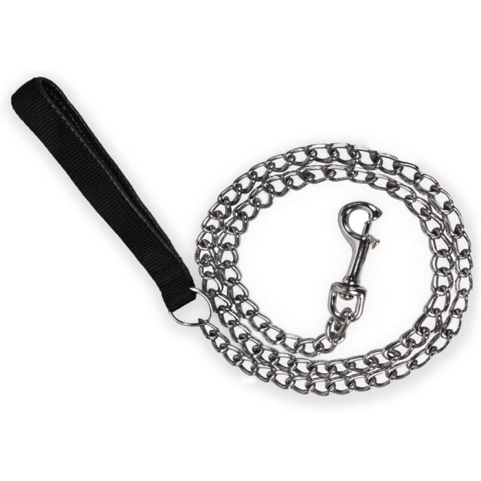 Laisse Chien Chaîne (180cm) en Acier Laisse Métal Chien Solide Poignée en Cuir PU Laisse Chien Chaîne (180cm) en Acier Laisse Métal Chien Solide Poignée en Cuir PU
