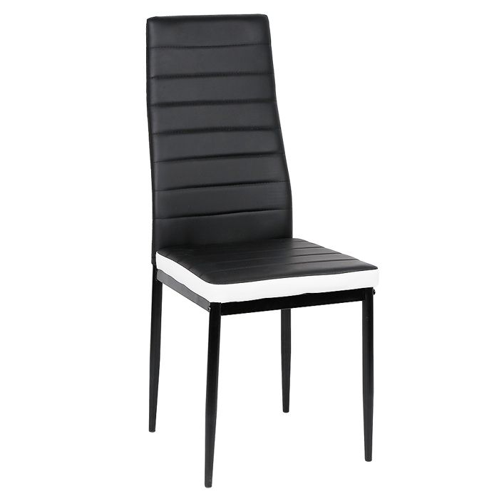 KEDIA Chaise de Salle à Manger Lot de 2 Chaises de Salon rembourrée Chaises rétro Coutures Noir principal blanc secondaire